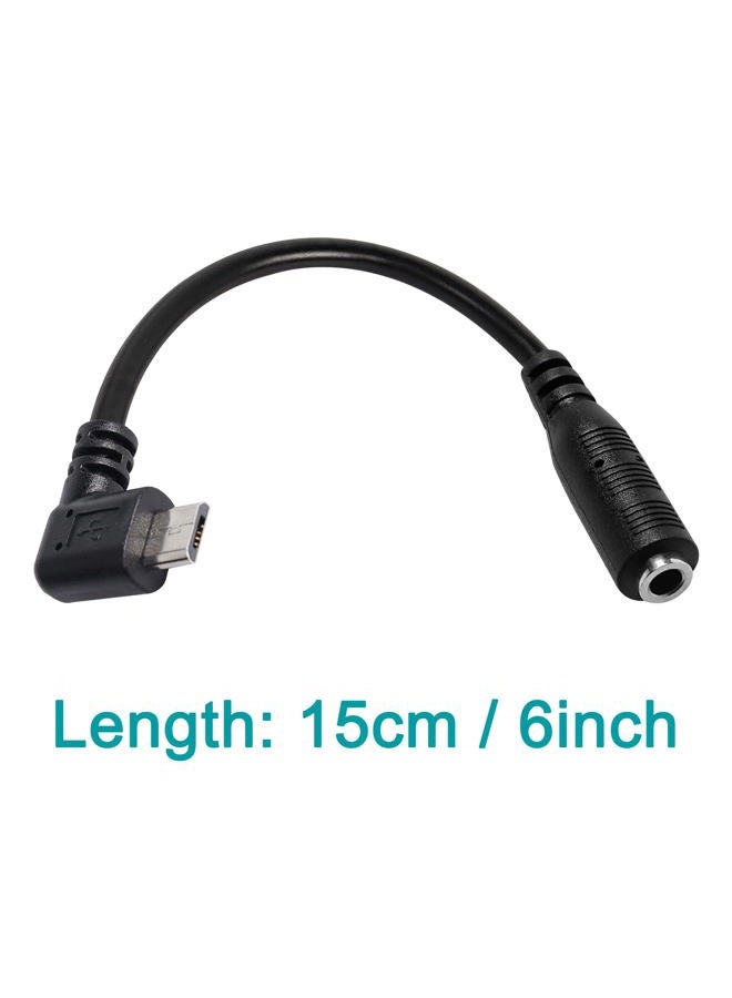 MEIRIYFA كابل صوت ميكرو USB ذكر إلى AUX 3.5 مم، 2 حزمة محول أنثوي 1/8" إلى ميكرو USB 5 دبابيس بزاوية 90 درجة لسماعة الرأس ميكروفون نشط - 15 سم - Image 5