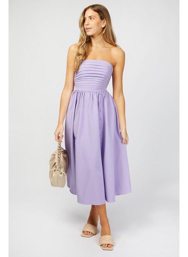 Little Mistress فستان روزاموند باندو متوسط الطول بطيات - Image 2