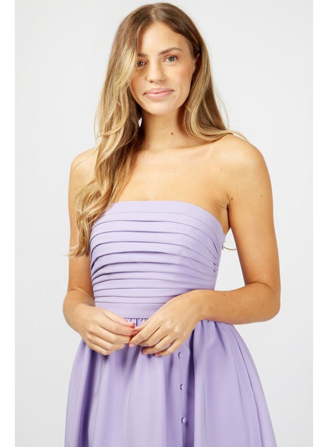 Little Mistress فستان روزاموند باندو متوسط الطول بطيات - Image 3