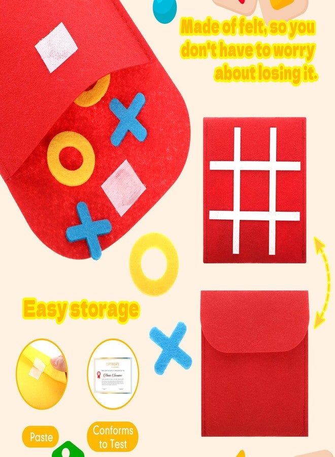 Yilloog 100 Pack Tic Tac Toe Mini Board Games Toys Bulk for Kids Tic Tac Toe Felt Board Game Birthday Party Favors Goodie Bag Stuffers for Classroom Prizes Back to School Gift 4.8''×4.8'' - Image 4