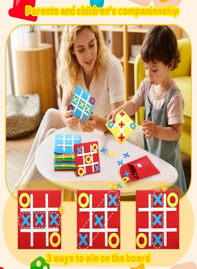 Yilloog 100 Pack Tic Tac Toe Mini Board Games Toys Bulk for Kids Tic Tac Toe Felt Board Game Birthday Party Favors Goodie Bag Stuffers for Classroom Prizes Back to School Gift 4.8''×4.8'' - Image 3