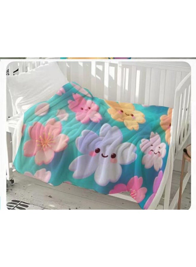 عام بطانية رقيقة من الفانيلا الكرتونية للأطفال والرضع (دافئة ومريحة، ومناسبة للنوم والألعاب) 70 سم * 100 سم - Image 1