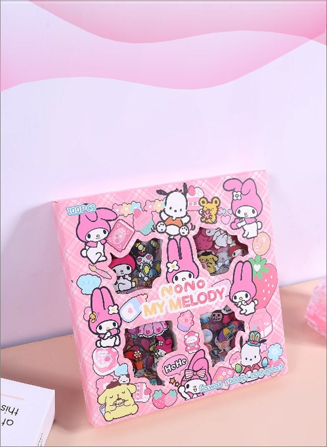 100pcs Melody Stickers Kit, Girls Birthday Gift Anime Cute Waterproof Decorative Sticker Set for Laptop, Skateboard, Water Bottles, Computer, Phone, Guitar DIY, Scrapbooking, Journaling and Room Decoration - Image 5