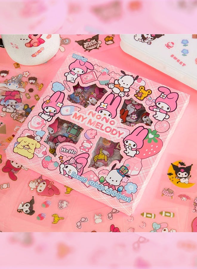 100pcs Melody Stickers Kit, Girls Birthday Gift Anime Cute Waterproof Decorative Sticker Set for Laptop, Skateboard, Water Bottles, Computer, Phone, Guitar DIY, Scrapbooking, Journaling and Room Decoration - Image 2