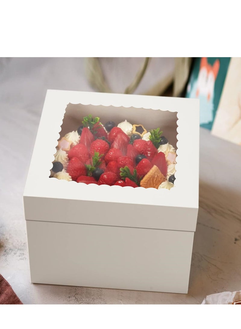 8x8x8 inch cake box, white biscuit box,disposable cake container for cookies,macarons, and pies.(20pcs=10 cake boxes, 10 cake box covers/40 pieces=20 cake boxes, 20 cake box covers) - Image 5