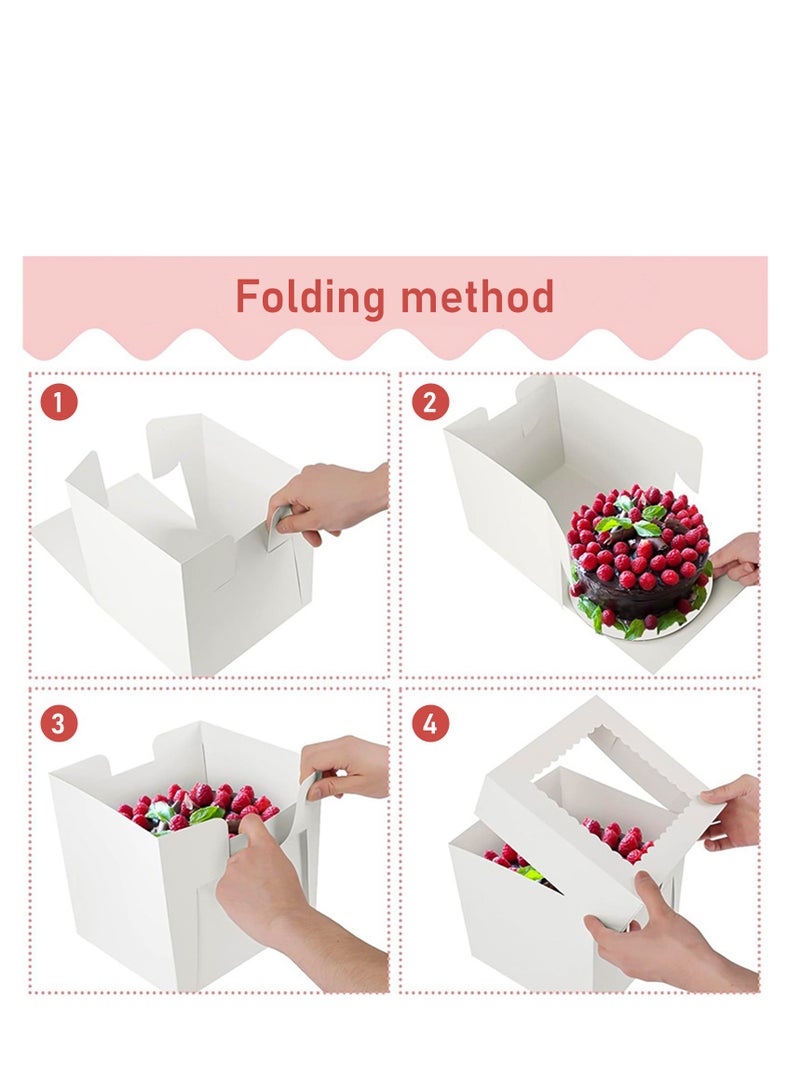 8x8x8 inch cake box, white biscuit box,disposable cake container for cookies,macarons, and pies.(20pcs=10 cake boxes, 10 cake box covers/40 pieces=20 cake boxes, 20 cake box covers) - Image 4