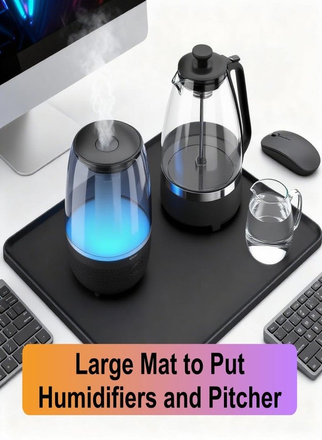 Frezonika Silicone Drip Mat for Humidifiers, 19x19 Square Raised Edge Drips Tray Compatible with LEVOIT, Dreo, Homvana, Megawise, Vicks Humidifiers, 4L 6L Protects Carpet & Floors from Leaking - Image 5