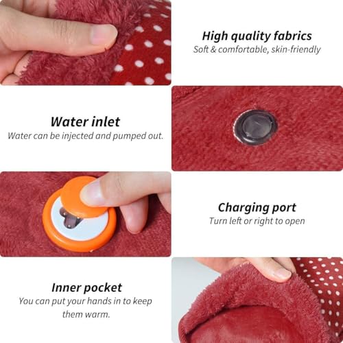 Gadgetglam Hot Water Bag Heating Bag Gel For Heat Pad Electric For Electric Heating Pad For Back Pain Men & Women With Charging Cord (Multicolor Velvet) - Image 4