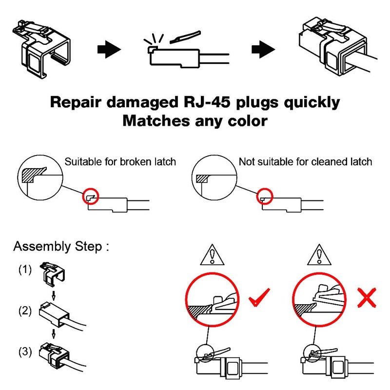 Skywalker Construct Pro RJ-45 Easy Plug Repair for Cat5e & Cat6 (Clear | Bag of 50) - Image 2