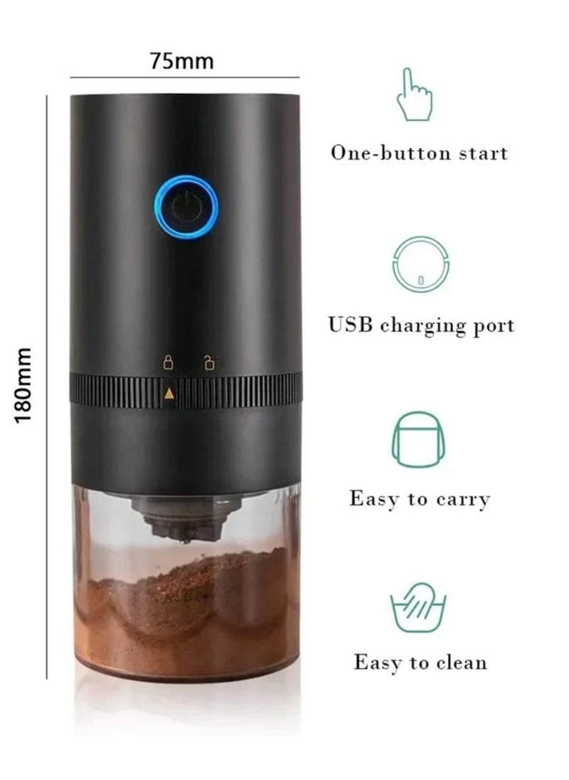 ف.ا.م.س مطحنة القهوة المحمولة  - قابلة للشحن عبر USB، إعدادات طحن قابلة للتعديل، محرك قوي، تشغيل هادئ، تصميم مدمج، سهلة التنظيف  - Image 4