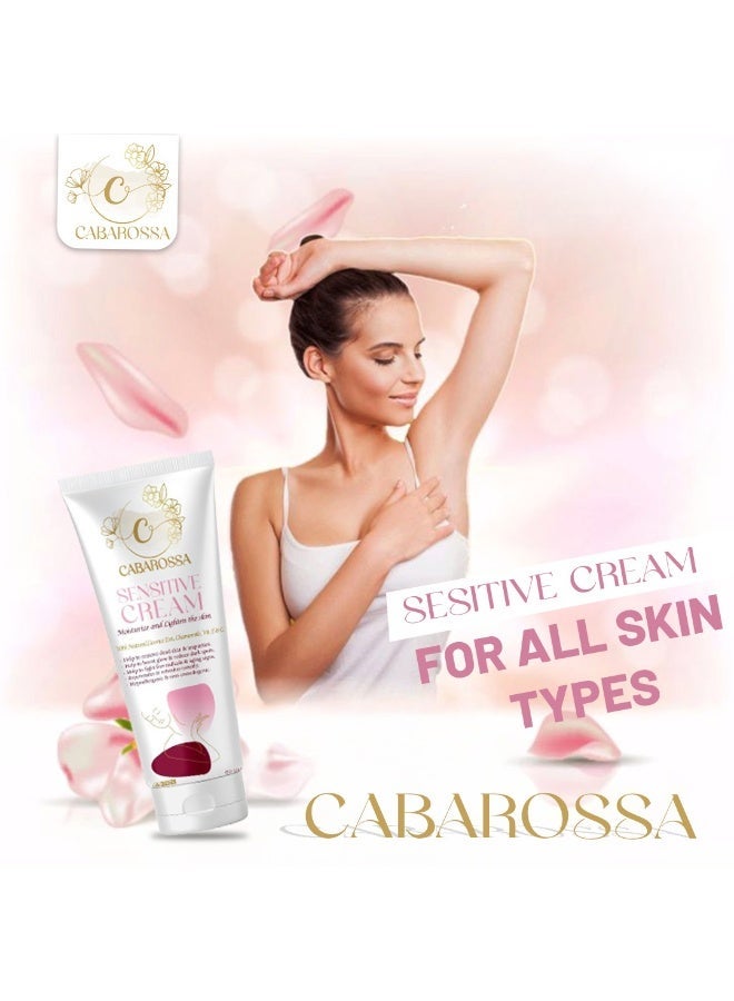 كريم (كاباروسا) لتفتيح المناطق الحساسة - طبيعي 100% مع ألفا أربوتين وعرق السوس - يقلل البقع الداكنة والتصبغات للإبطين، البكيني، المناطق الحساسة - 60 جم - Image 3