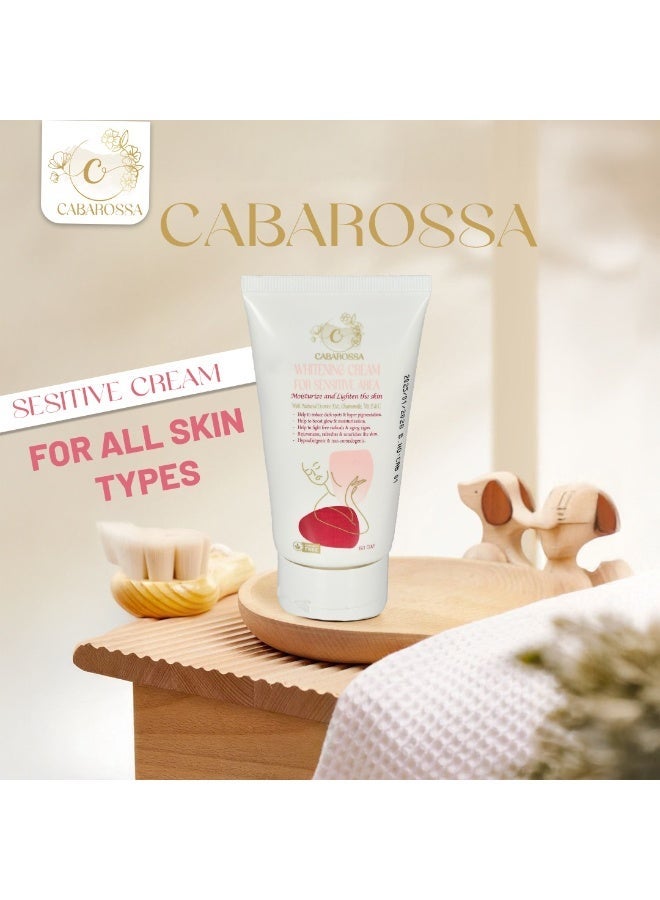 كريم (كاباروسا) لتفتيح المناطق الحساسة - طبيعي 100% مع ألفا أربوتين وعرق السوس - يقلل البقع الداكنة والتصبغات للإبطين، البكيني، المناطق الحساسة - 60 جم - Image 2