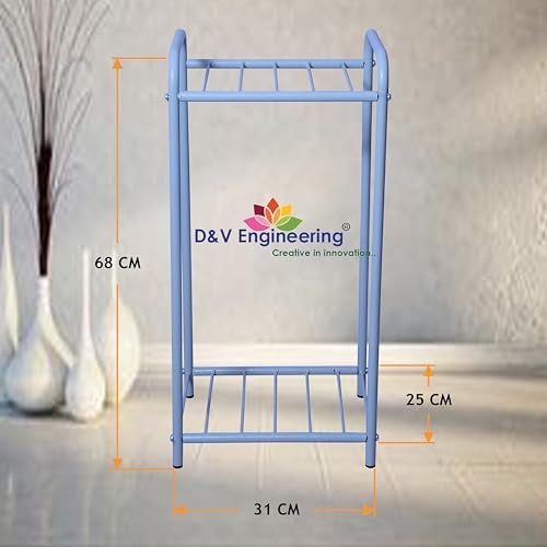 D&V ENGINEERING - Creative in innovation D&V Engineering Metal Water Dispenser Stand for 20L Bottle | 2-Tier Water Bottle Holder & Flower Pot Stand | 2.2 ft Tall Water Filter Stand - Grey - Image 4