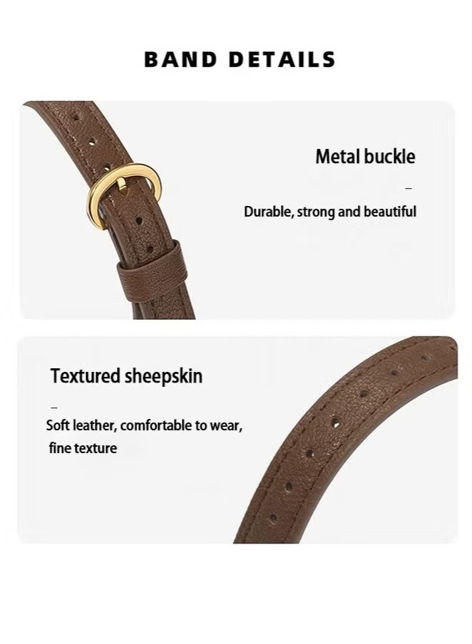 keloray Apple Watch Leather Band Women’s - Premium Top Grain Genuine Leather Strap, Ultra-Thin Design for 38/40/41mm Series 1-10/SE/ULTRA 2, Brown Neutral Watch Wristband  - Image 5