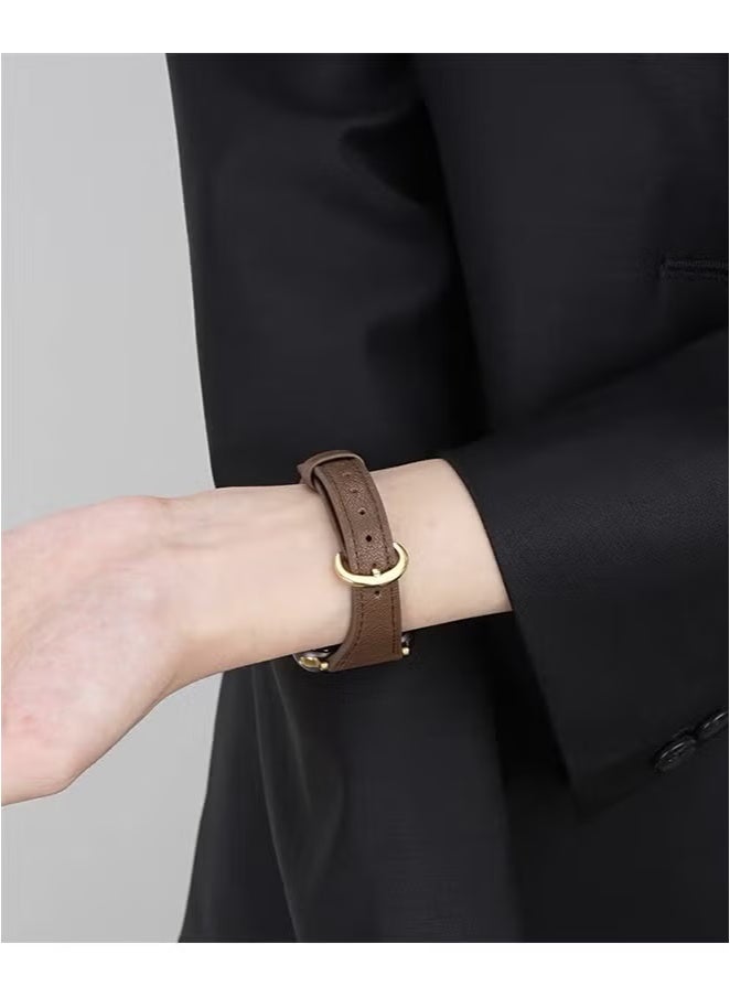 keloray Apple Watch Leather Band Women’s - Premium Top Grain Genuine Leather Strap, Ultra-Thin Design for 38/40/41mm Series 1-10/SE/ULTRA 2, Brown Neutral Watch Wristband  - Image 3
