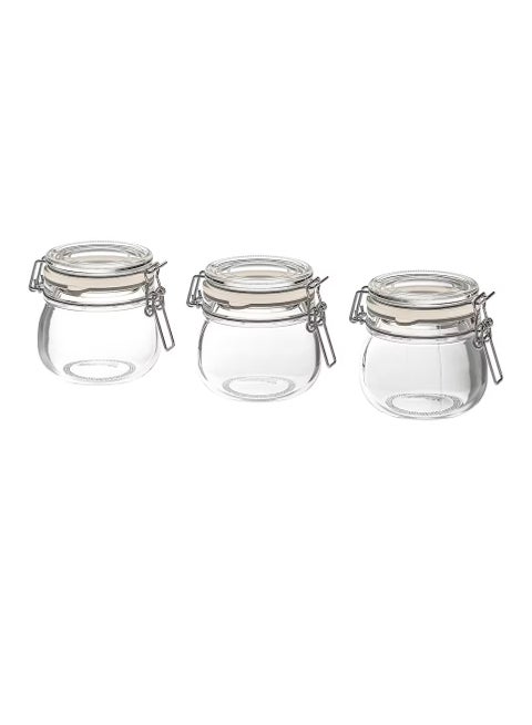 Jar with lid, clear glass13 cl