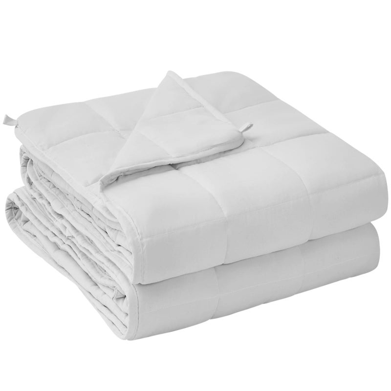 yescool Weighted Blanket for Adults 15 lbs 48 x 72 White Cooling Heavy Blanket for Sleeping Perfect for 140160 lbs Twin Size Breathable Blanket with Premium Glass Bead Machine Washable