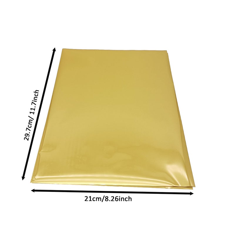 JBQUEEN 50 Sheets A4 Size Reactive Foil Transfer Foil Paper Use Laminator Laser Printer, Transfer Craft Foil for Handmade Craft Accessories (Matte Golden) - Image 4