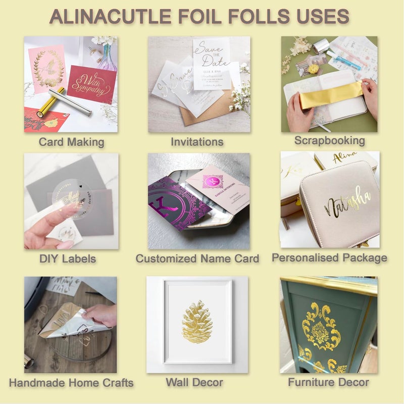 JBQUEEN 50 Sheets A4 Size Reactive Foil Transfer Foil Paper Use Laminator Laser Printer, Transfer Craft Foil for Handmade Craft Accessories (Matte Golden) - Image 5