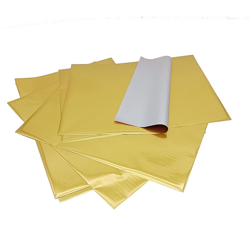 JBQUEEN 50 Sheets A4 Size Reactive Foil Transfer Foil Paper Use Laminator Laser Printer, Transfer Craft Foil for Handmade Craft Accessories (Matte Golden) - Image 1