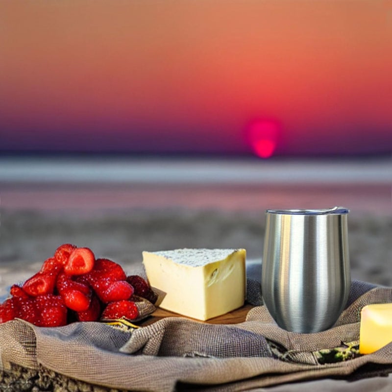 CHILLOUT LIFE Stainless Steel Wine Tumblers 2 Pack 12 oz - Double Wall Vacuum Insulated Wine Cups with Lids and Straws Set for Coffee  Wine  Cocktails (Stainless Steel) - Image 5