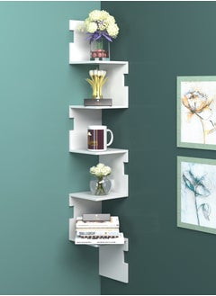 Zig Zag Alzak Floating Corner Shelves