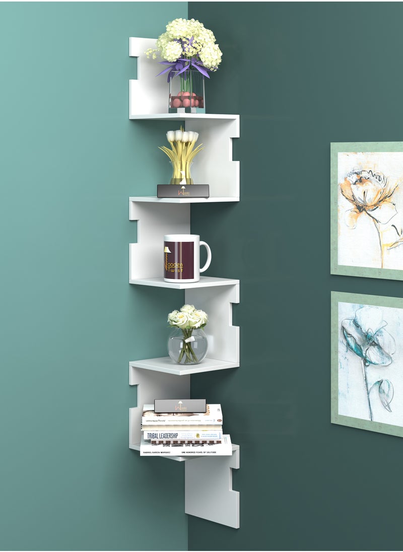 Wooden Twist - Zig Zag Alzak Floating Corner Shelves - Image 1
