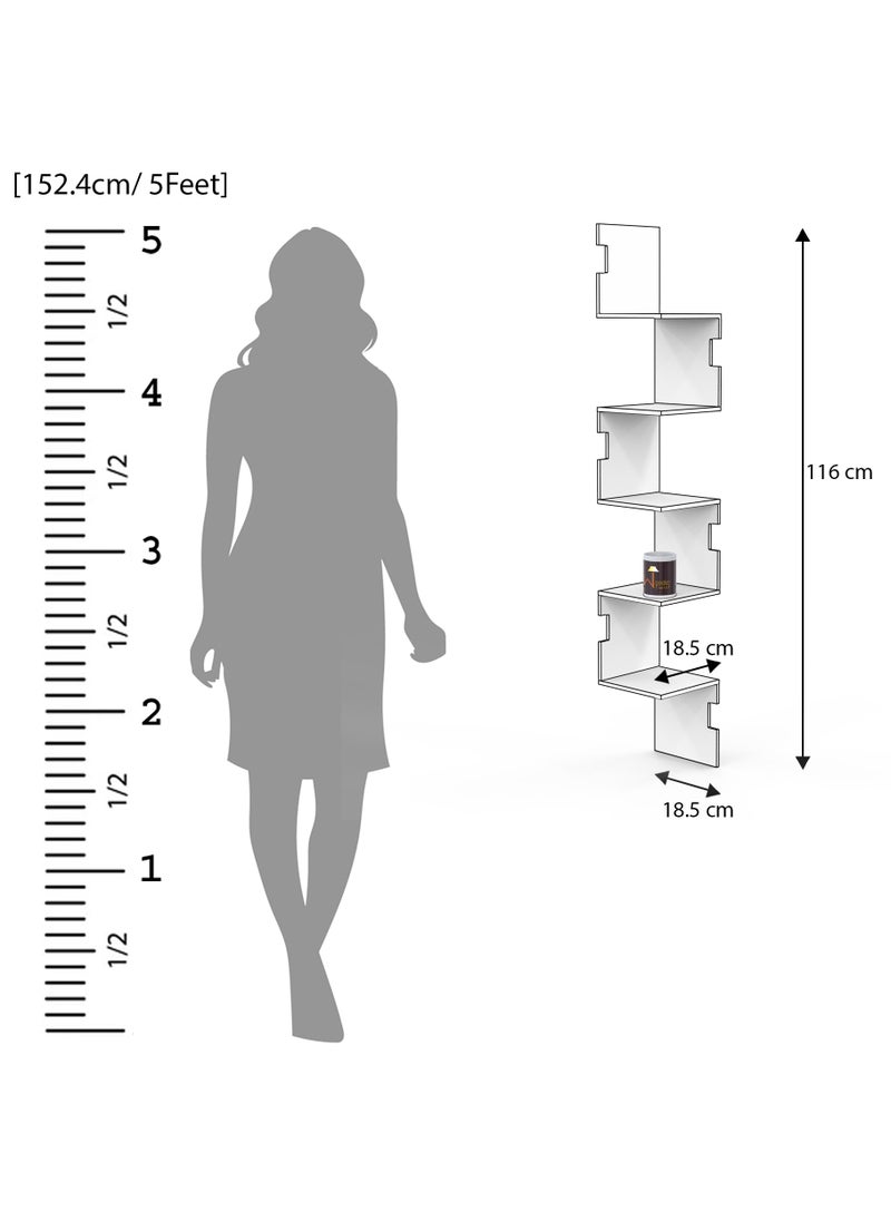 Wooden Twist - Zig Zag Alzak Floating Corner Shelves - Image 1