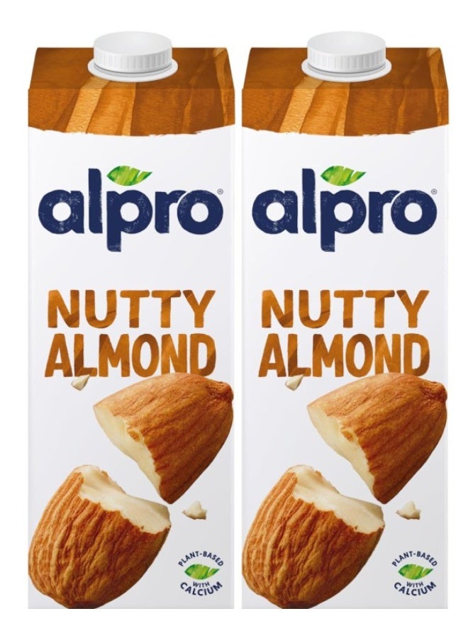 Alpro Roasted Almond Drink, 100% Plant-Based, Lactose & Dairy Free - 1L (Pack of 2) - Image 1
