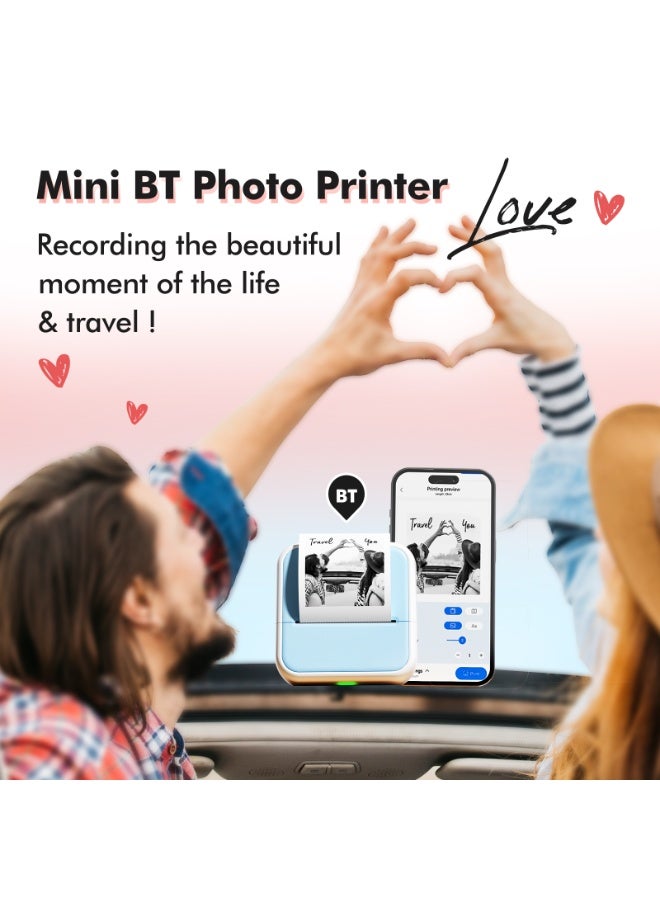 Smart Mistake-Correction Thermal Printer – Mini Bluetooth Label & Pocket Photo Printer, Ink-Free, HD Printing, OCR Text Recognition, Note & Homework Organizer, Compatible with iOS & Android, Blue  - Image 4