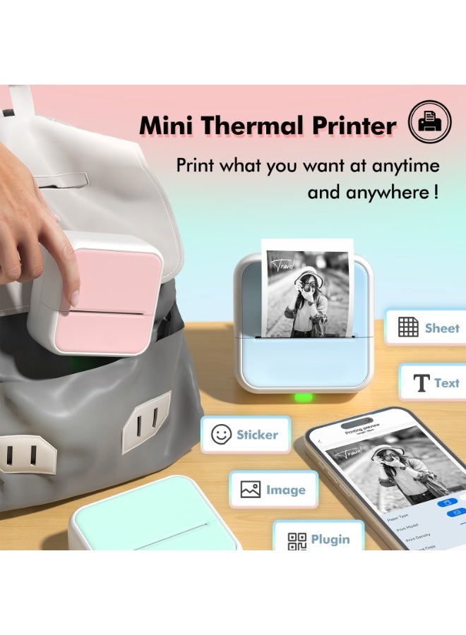 Smart Mistake-Correction Thermal Printer – Mini Bluetooth Label & Pocket Photo Printer, Ink-Free, HD Printing, OCR Text Recognition, Note & Homework Organizer, Compatible with iOS & Android, Blue  - Image 5