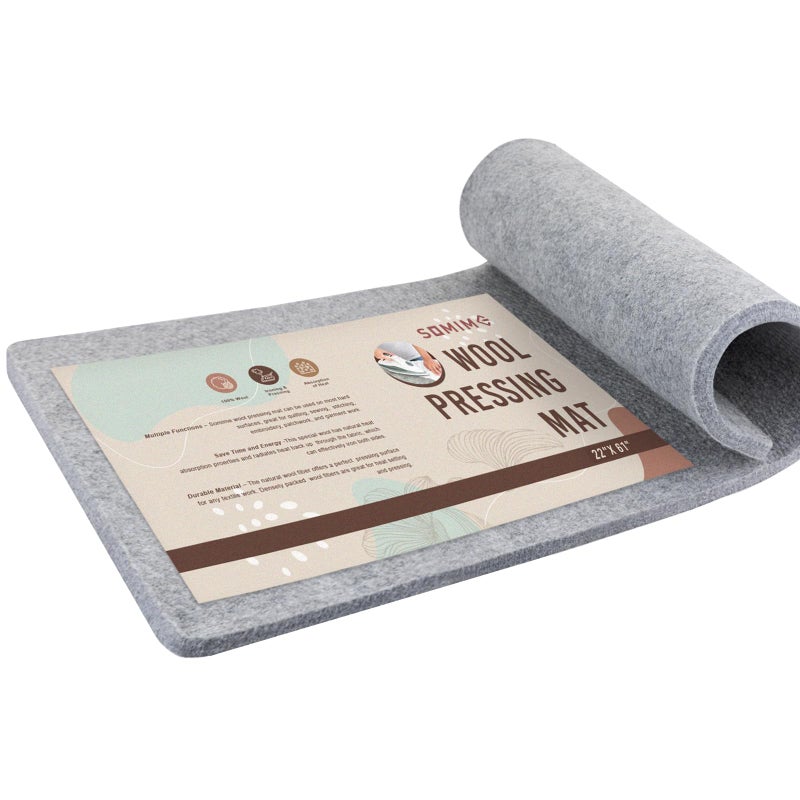 Somime 22x61" Wool Pressing Mat, 100% New Zealand Wool Ironing Mat, Felted Wool Ironing Board for Sewing, Quilting, DIY Crafts, and Embroidery - Image 1