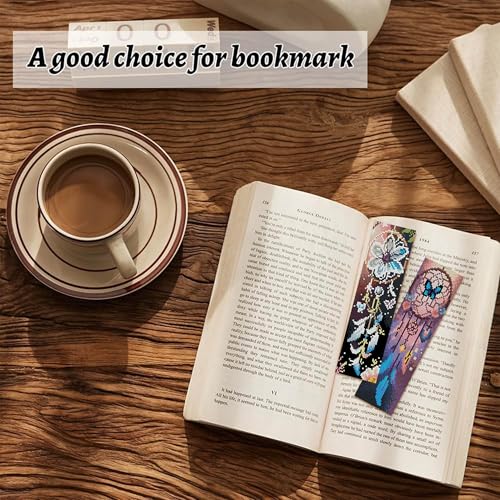 NEGEKFKX 6 Pcs Dreamcatcher Cross Stitch Bookmark Kit for Adult Beginners,Flowers Cross Stitch Kits 14 CT DIY Crossstitch Kits Adult Stamped Bookmark Embroidery Bookmarks Kit - Image 3