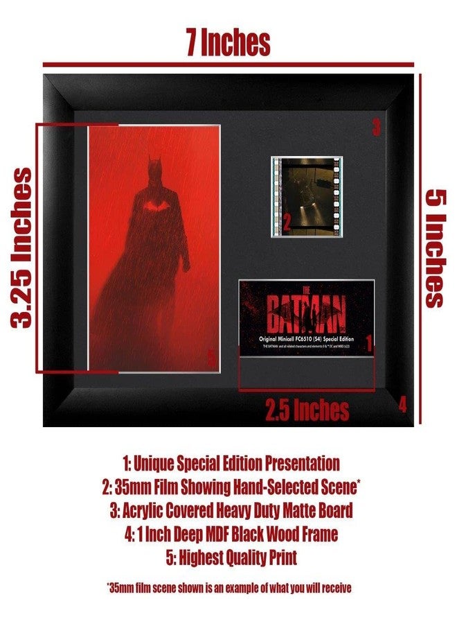 Trend Setters DC Comics - The Batman - Walking in Rain - FilmCells 7” x 5” MiniCell Desktop Presentation - Featuring 35 mm Film Clip with Easel Stand - Officially Licensed Movie Collectible - Image 5