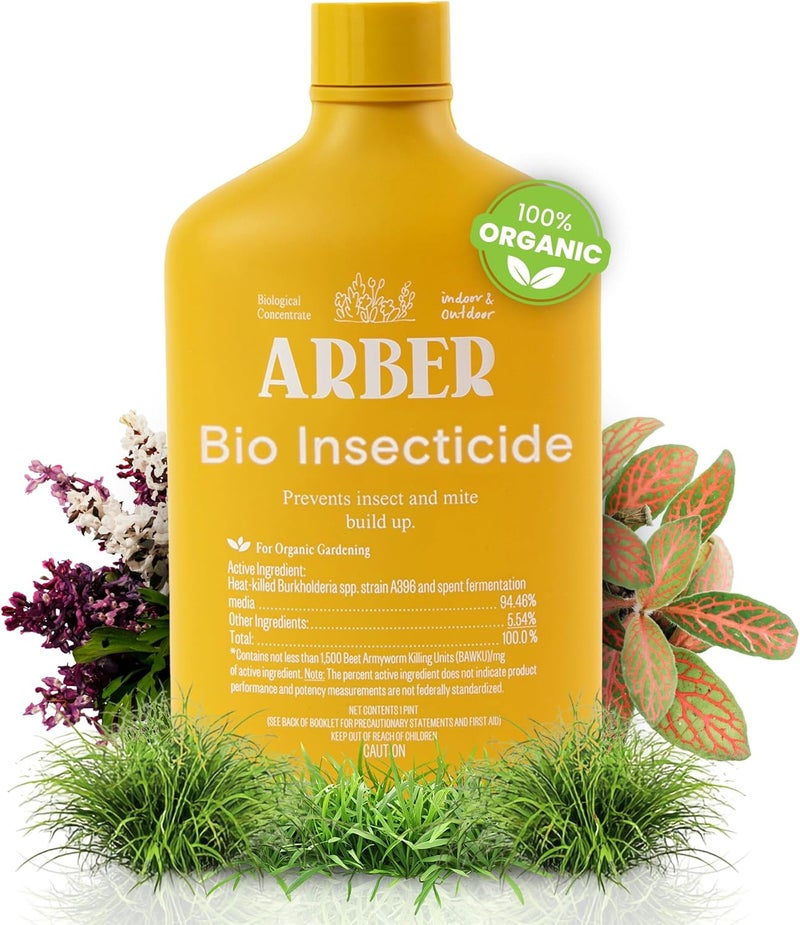 Arber Organic Insecticide Liquid Concentrate – Plant Spray for Indoor & Outdoor Use – Controls Fungus Gnats, Aphids, Whiteflies, Mealybugs & Spider Mites – Houseplant & Garden Insect Killer, Fast-Acting - Image 1