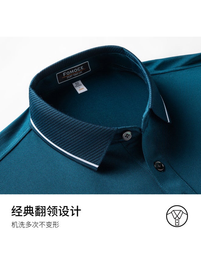 Fomoce summer Solid Color Comfortable Breathable Commuter Thin Men's Polo Shirt - Image 5