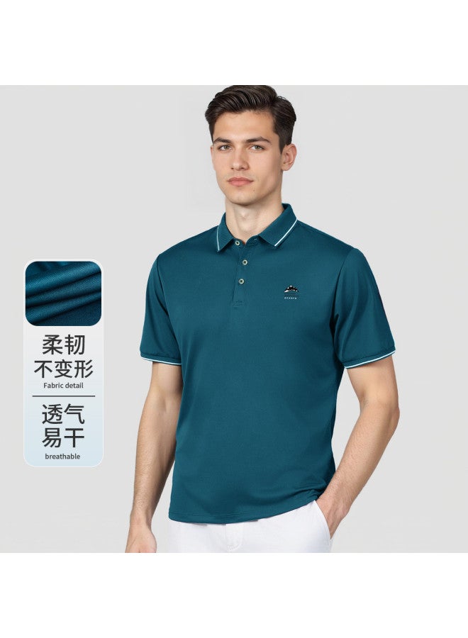 Fomoce summer Solid Color Comfortable Breathable Commuter Thin Men's Polo Shirt - Image 2