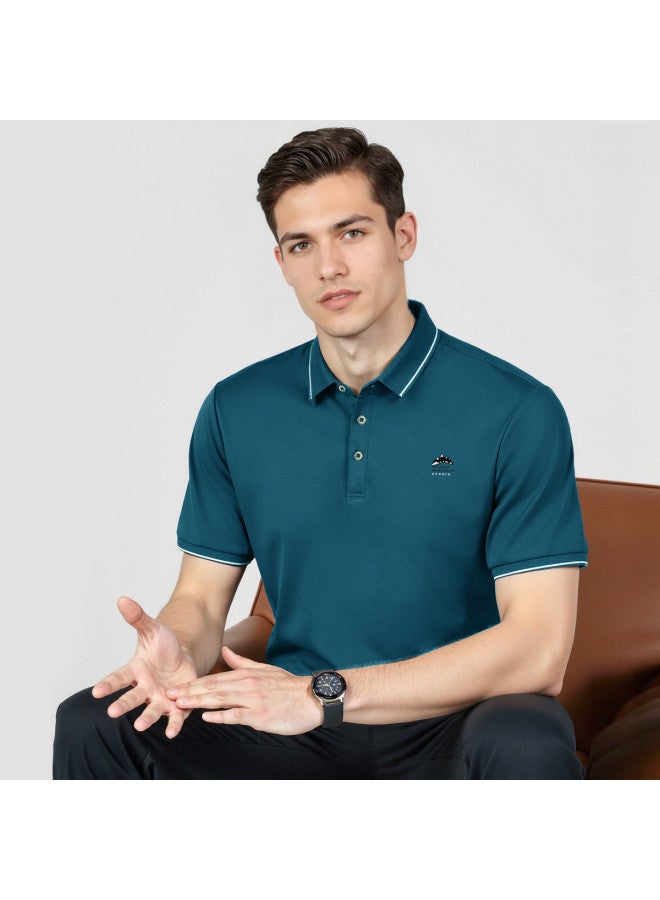 Fomoce summer Solid Color Comfortable Breathable Commuter Thin Men's Polo Shirt - Image 3