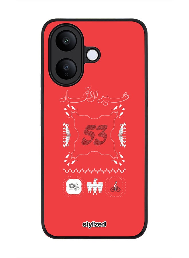 Stylizedd For vivo V60 Lite 5G / V60 Lite 4G Case,Slim fit Camera Protection, Shockproof Thin Phone cover  - Eid Al Etihad 53 National Day Poster Design Red - Image 1