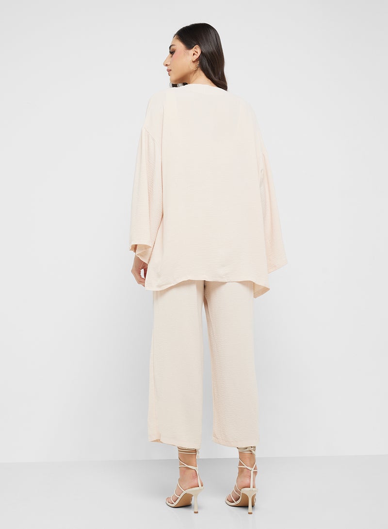 Ginger Oversize Longline Shrug & Wide Leg Pant Coord Set - Image 2