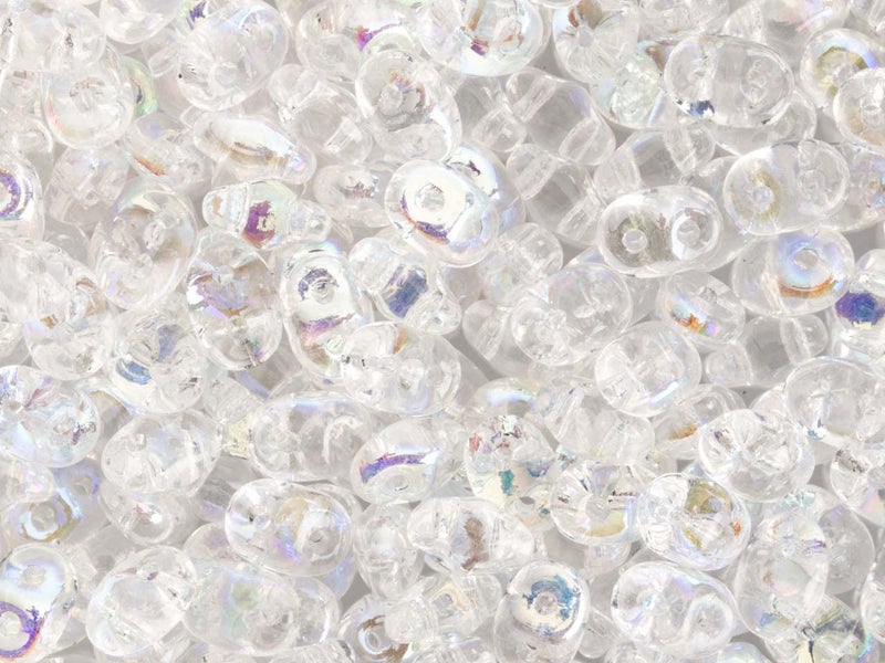 SuperDuo Matubo SuperDuo Beads 2.5x5mm-Crystal AB-22.5 Gram Tube - Image 4