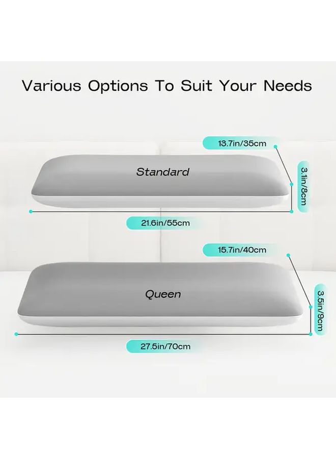 Cooling Neck Pillow 21.65x13.78x3.15 Inch Slow Rebound Ice Cover Two Sided Support - Image 3