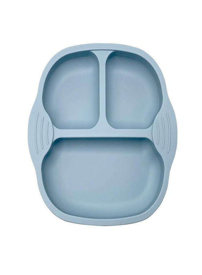 HEXONIQ® Baby Silicone Suction Plates, Baby Weaning Plate, Unbreakable Baby Plates with Suction for Toddlers Kids Self Feeding - Non-Slip Suction Divided Plate Suitable for High Chairs & Table (Blue) - Image 1