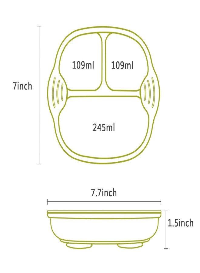 HEXONIQ® Baby Silicone Suction Plates, Baby Weaning Plate, Unbreakable Baby Plates with Suction for Toddlers Kids Self Feeding - Non-Slip Suction Divided Plate Suitable for High Chairs & Table (Blue) - Image 3