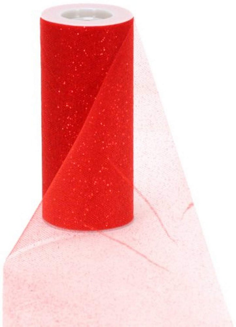 Berwick Offray Red Sparkle Tulle by the Bolt 6 W 25 Yards