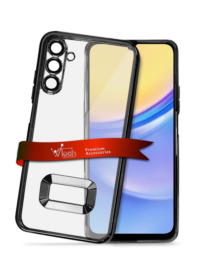 Wtech - Samsung Galaxy A16 5G 2024 Luxury Plating Raised Lips Camera Hole Case Cover - Black - Image 1