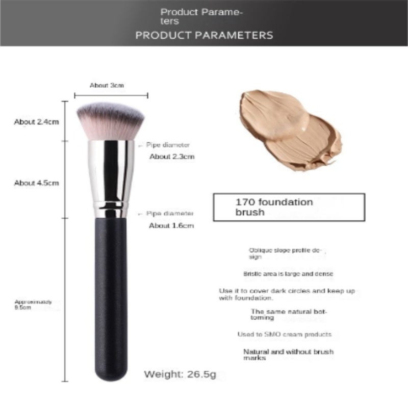 Makeup Brushes Set with Angled Foundation Brush and Concealer Brush for Flawless Base Makeup - Vegan Synthetic Bristles with High Density for Natural Coverage, No Streak No Cakey, Kabuki Brush for All - Image 4