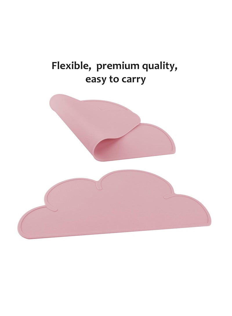 GUDOO سجادة سيليكون لتغذية الحيوانات الأليفة، مناسبة للكلاب والقطط، مع حواف مرتفعة لمنع التسرب، مانعة للانزلاق ومقاومة للماء، باللون الوردي - Image 2