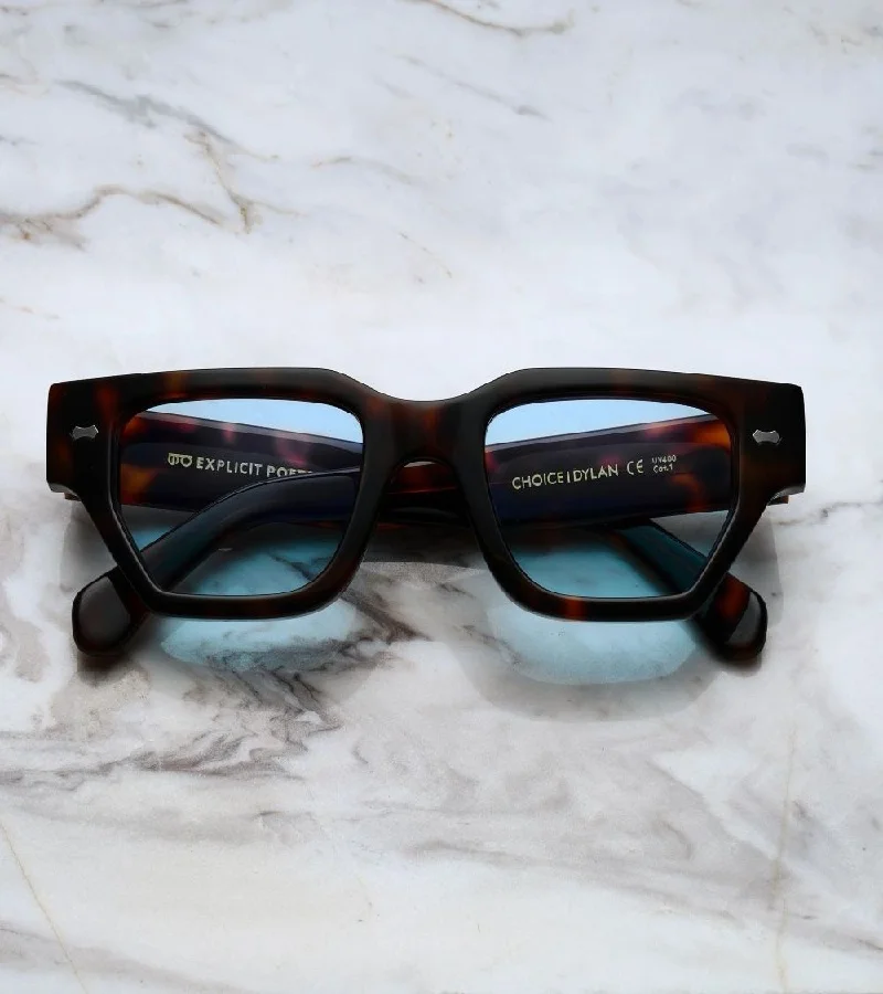 Explicit Poets Explicit Poets Unisex DYLAN Tortoise - Blue Stylish Sunglasses, A10EP5