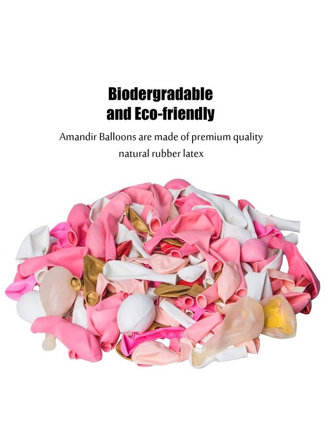 Amandir 144Pcs Pink Balloons Garland Arch Kit Light Pink Gold White Balloons Confetti Latex Metallic Balloons For Girl Birthday Baby Shower Wedding Party Decorations Supplies - Image 4